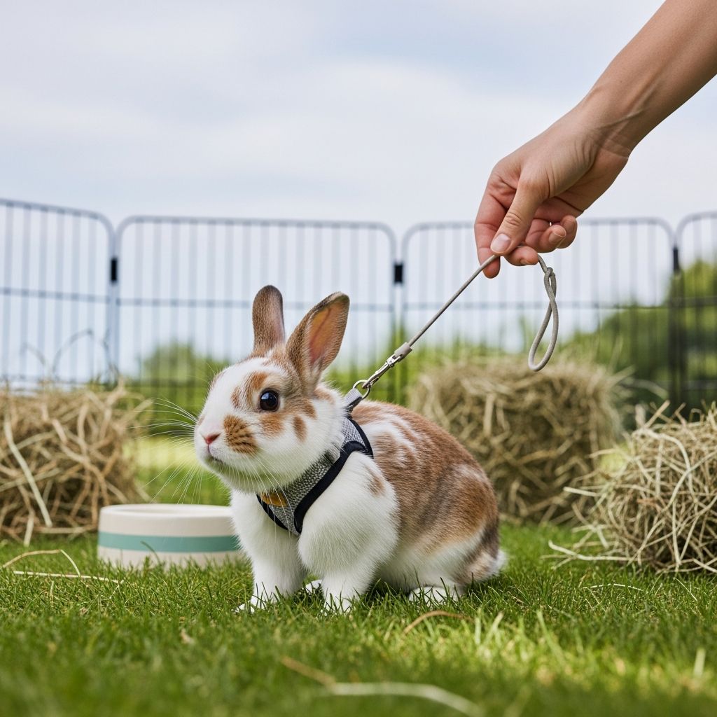 Essential safety guidelines for enjoying outdoor time with your pet rabbit.