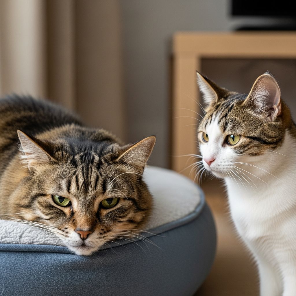 Help My Senior Cat Is Stressed by My New Cat Managing stress when introducing a new cat to your senior feline companion.
