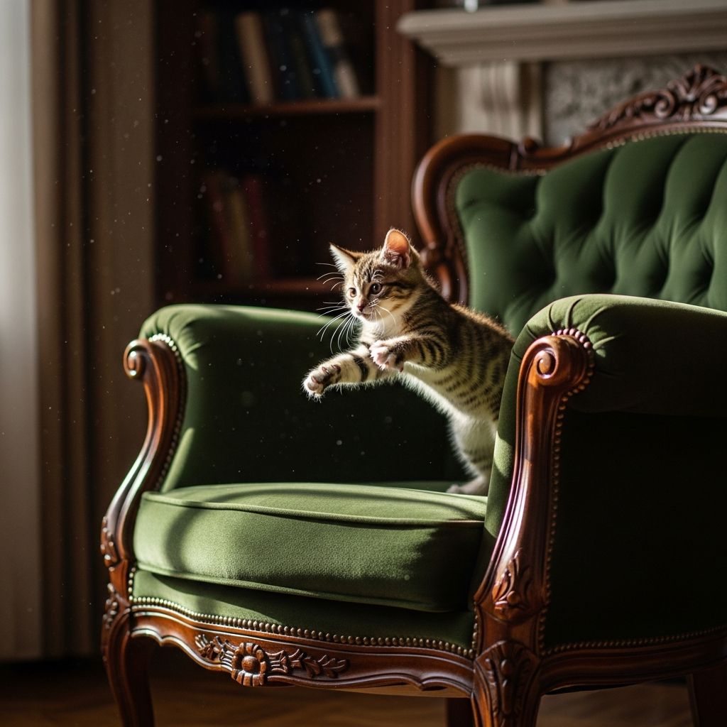 Stop Your Kitten From Jumping and Climbing on Furniture Effective training techniques to prevent destructive jumping and climbing behavior in kittens.