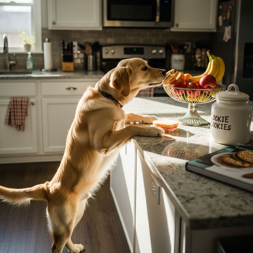 Expert training tips to prevent counter surfing and keep your dog safe and healthy.