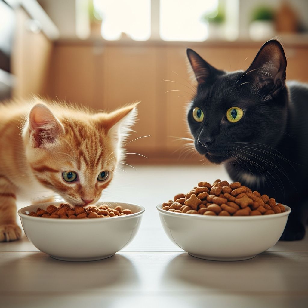 Switching from Kitten Food to Cat Food: When & How Complete guide to transitioning your kitten to adult cat food at the right age and pace.
