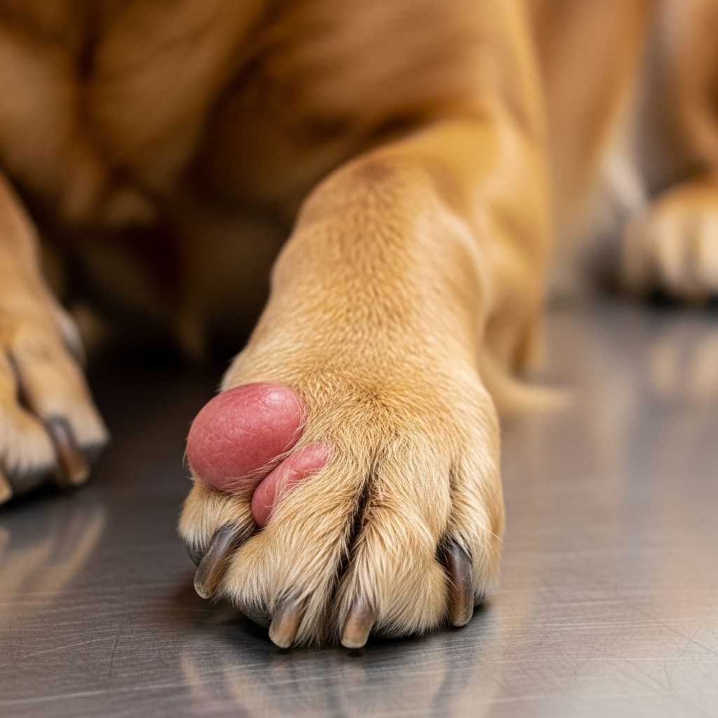 Complete guide to understanding, diagnosing, and treating swollen paws in dogs.