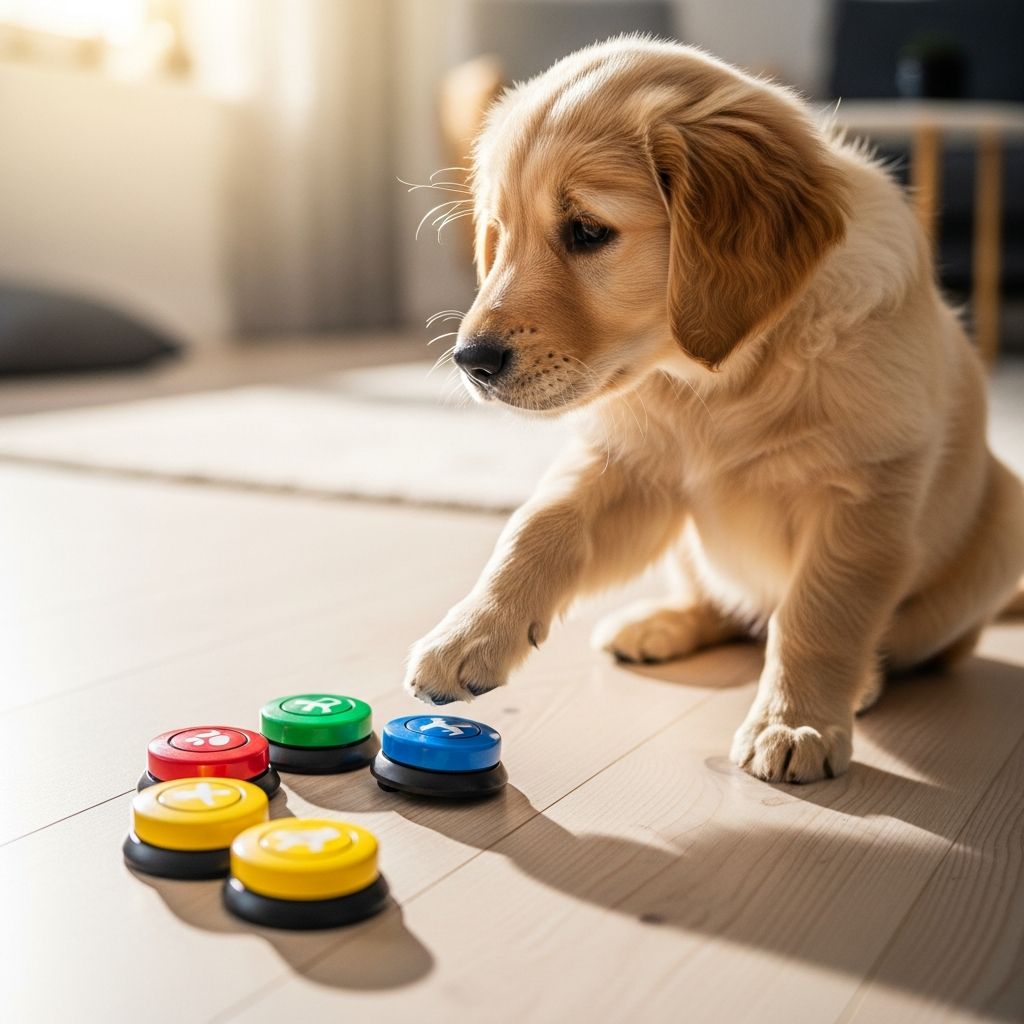 Teach Your Pup to Talk with Dog Buttons—Here’s How Master dog button training: Learn how to teach your pup to communicate needs, wants, and feelings through interactive sound buttons.