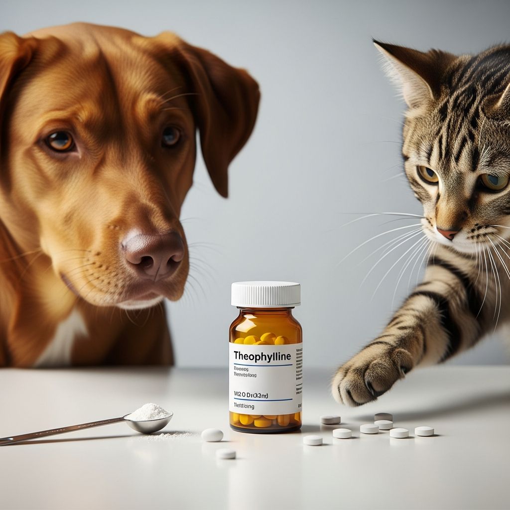 Theophylline for Pets: Uses, Dosage & Side Effects Comprehensive guide to theophylline medication for dogs and cats with respiratory conditions.