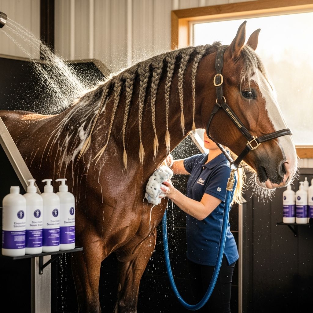 Ultimate Horse Shampoo and Conditioner Guide Choose the right shampoo and conditioner to keep your horse's coat clean, healthy, and shiny.