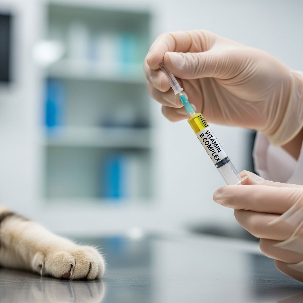 Complete guide to vitamin B complex injections for dogs, cats, and horses.