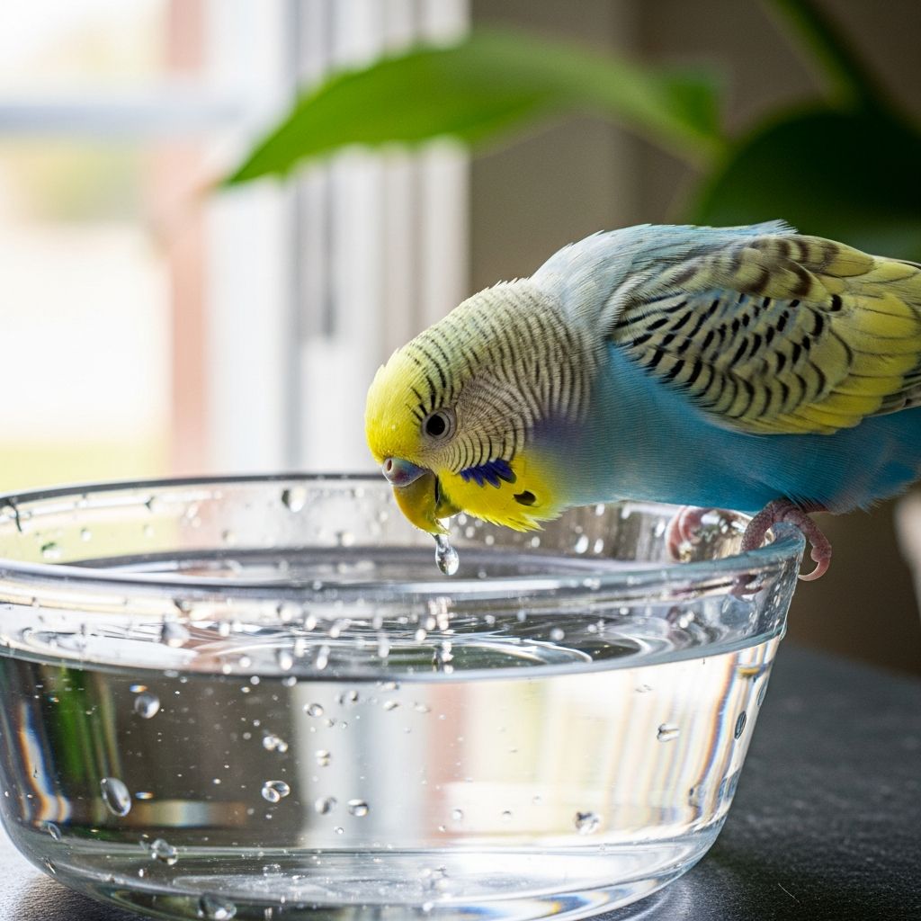 Complete guide to proper bird hydration: water needs, quality, and health benefits.