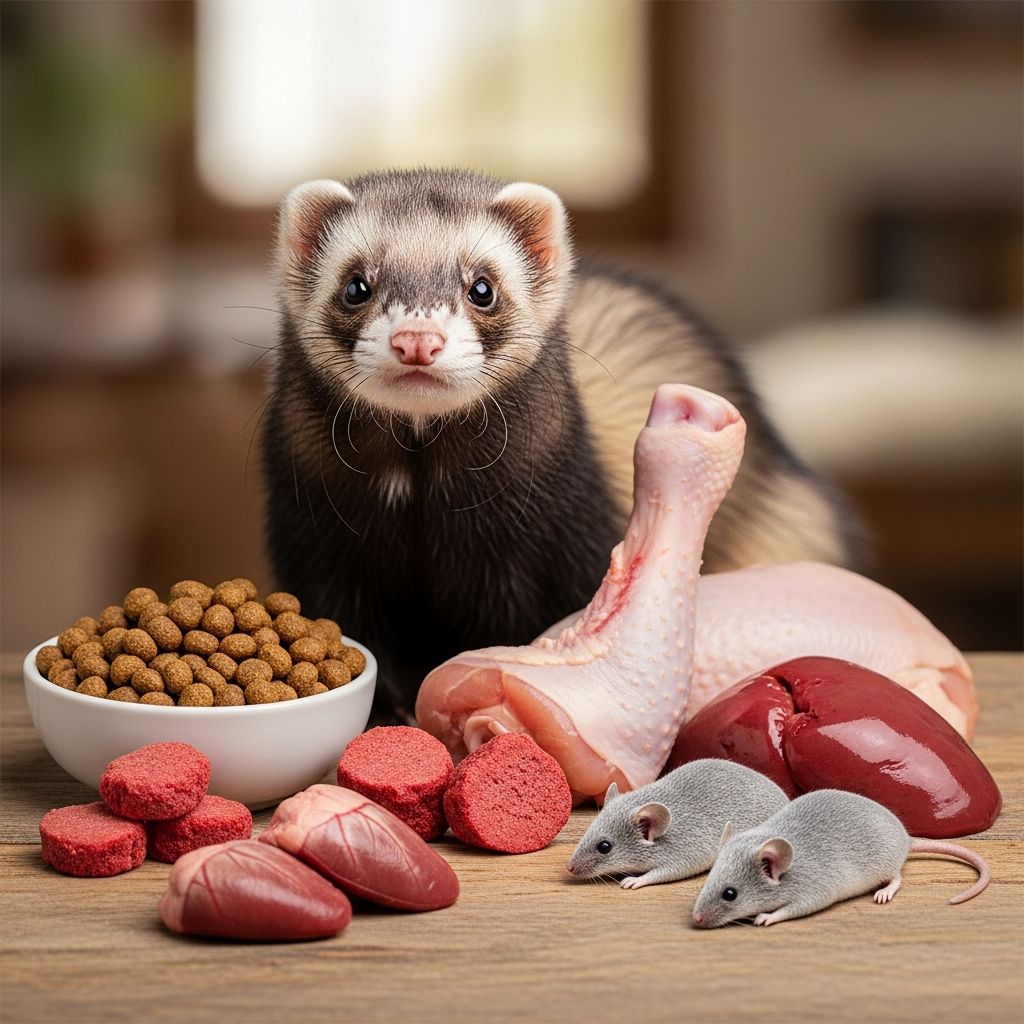 Complete guide to ferret nutrition: Learn what ferrets eat, dietary requirements, and feeding best practices.
