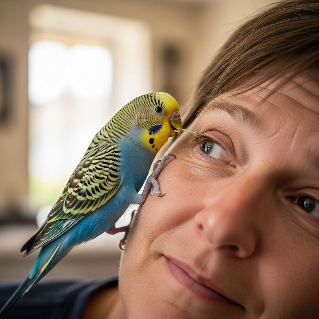 Understand why your feathered friend climbs your face and what it means.