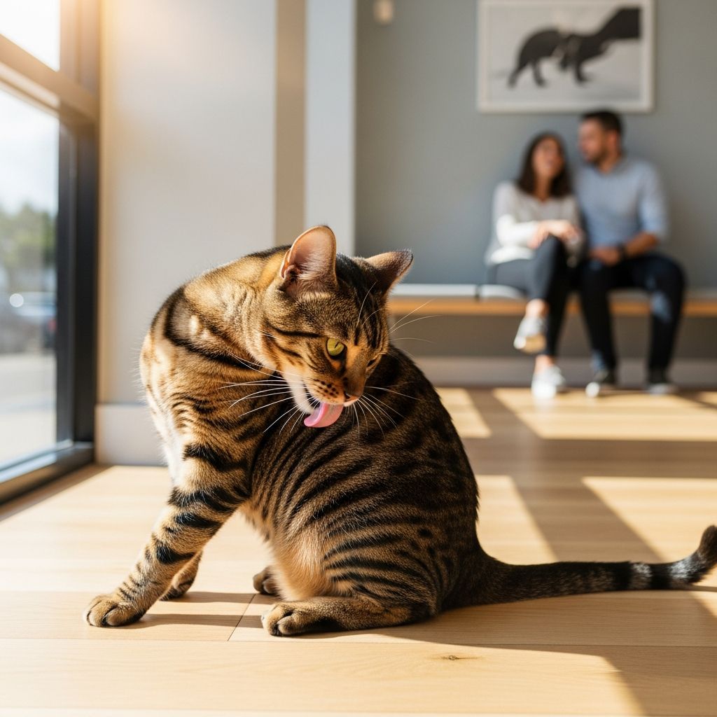 Understanding feline grooming behavior: when it's normal and when to see a vet.