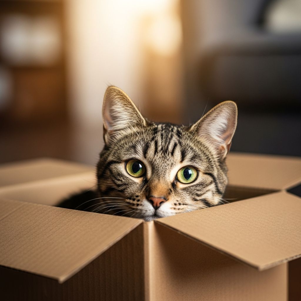Discover the fascinating reasons behind your cat's obsession with cardboard boxes.