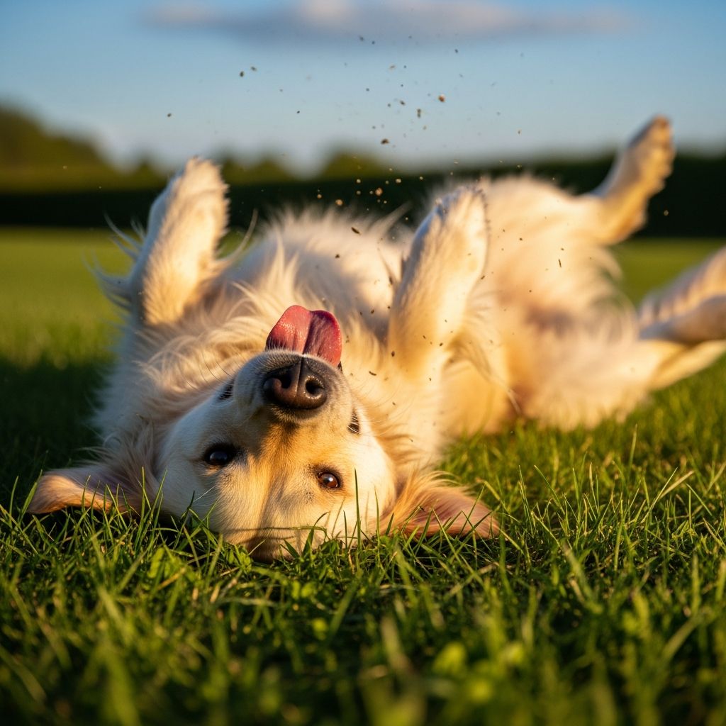 Discover the fascinating reasons behind your dog's grass-rolling habit and what it means.