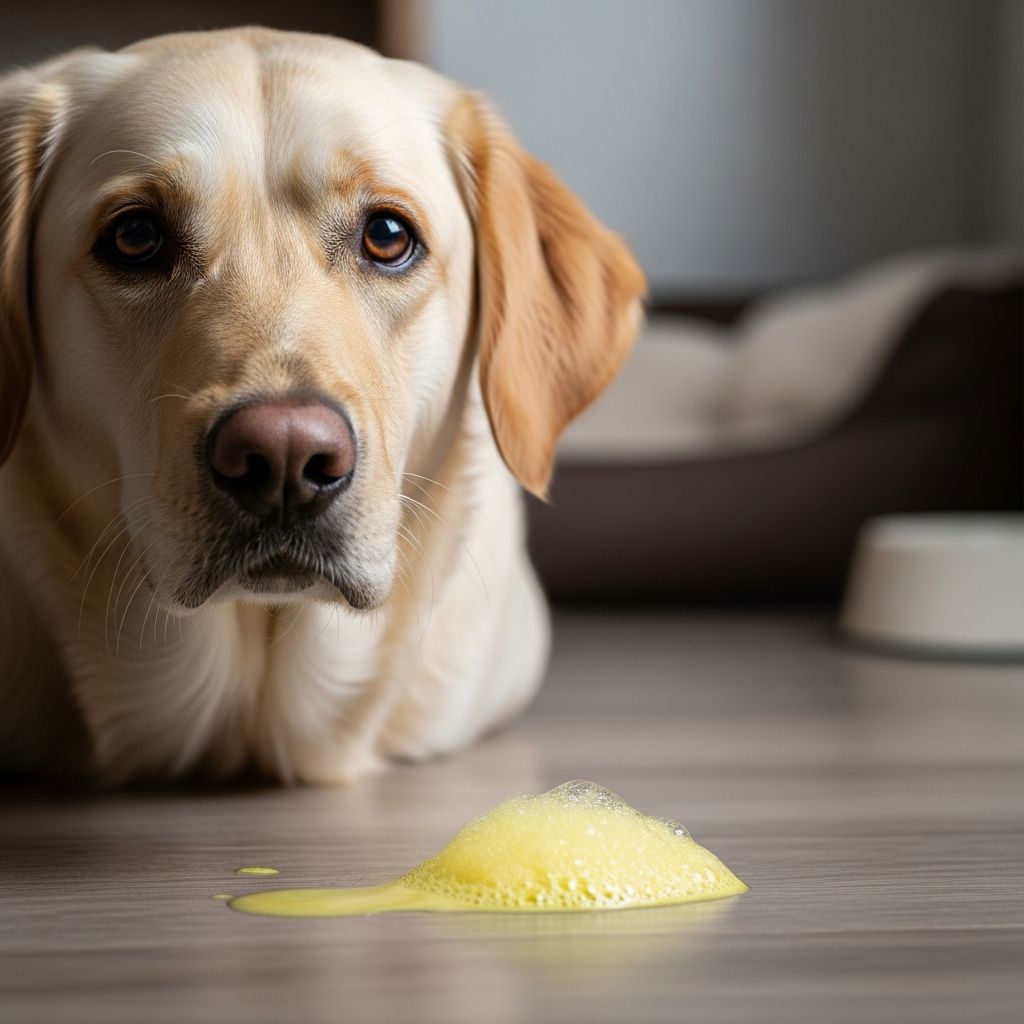 Understanding yellow foam vomiting in dogs: causes, symptoms, and when to seek veterinary care.