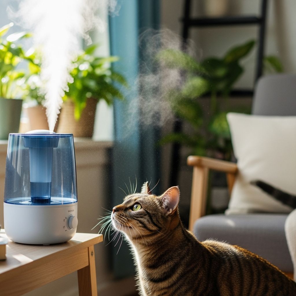 Learn how to safely use humidifiers around your cat and protect their health.