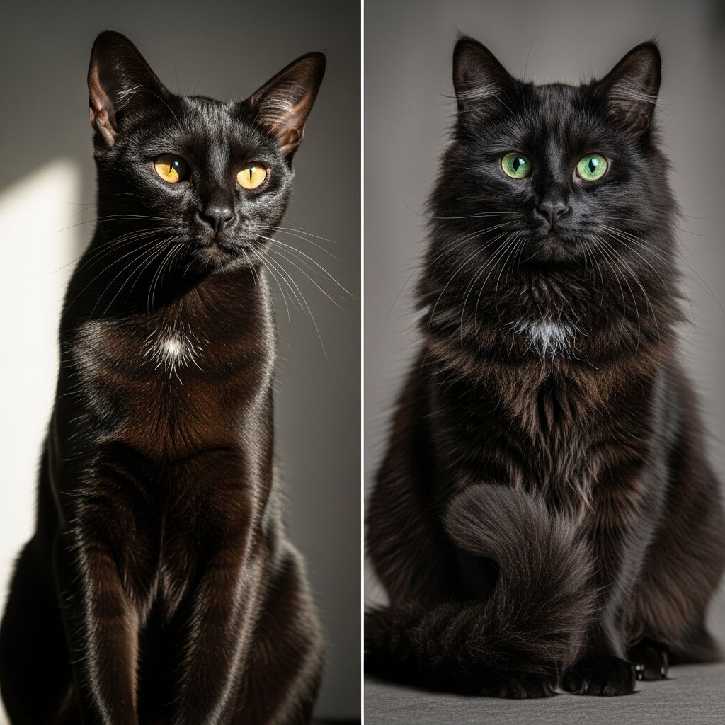 Discover the key differences between Bombay cats and black cats to identify your feline companion.