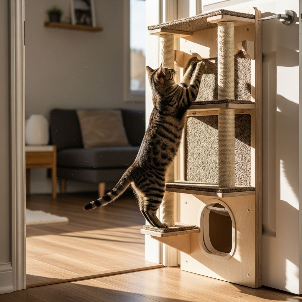 Cat Door Climber: 3 Easy DIY Builds For Vertical Enrichment Craft affordable, space-saving vertical playgrounds for cats using doors and simple materials to boost their activity and claw health.