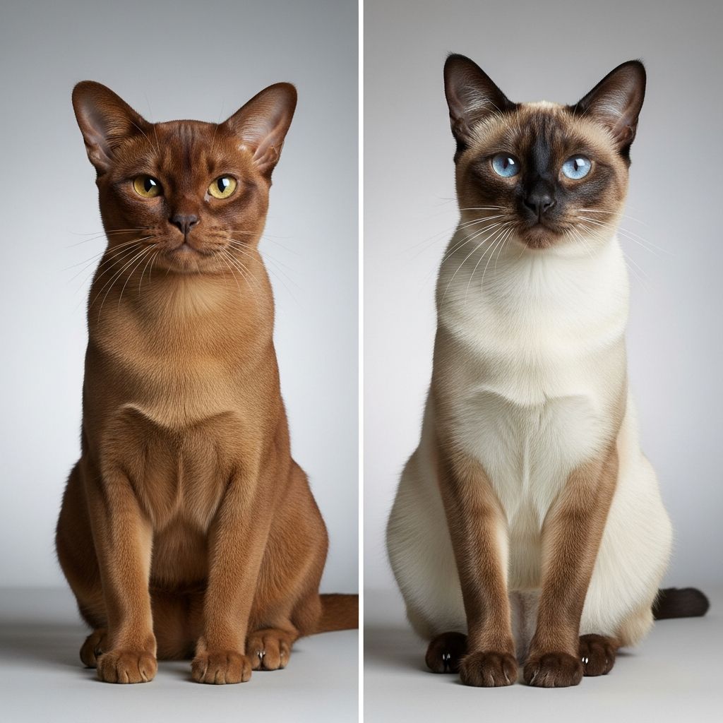 Burmese vs. Siamese Cat: What’s the Difference? Discover key differences between Burmese and Siamese cats in appearance, temperament, health, and care to choose your perfect feline companion.