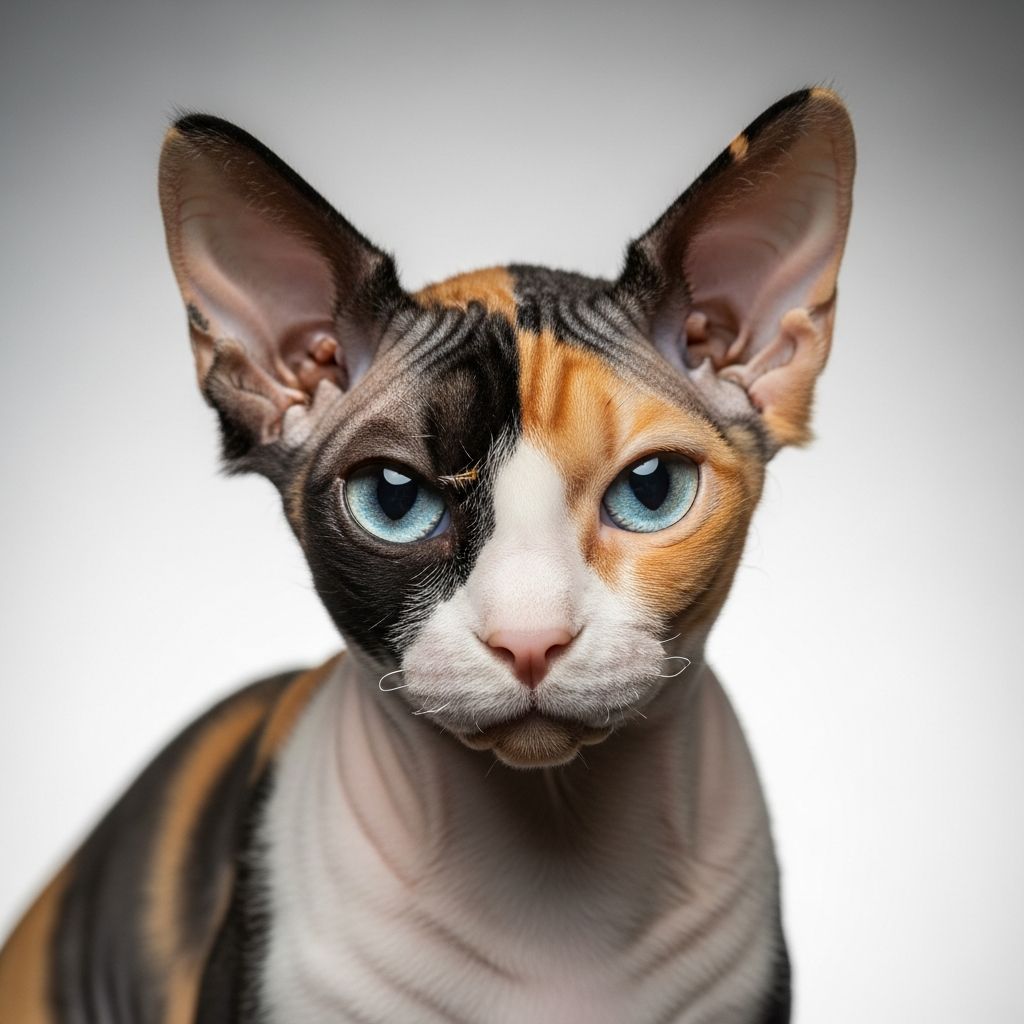 Discover the rare, hairless charm of Calico Sphynx cats: affectionate, playful, and uniquely patterned wonders perfect for loving homes.