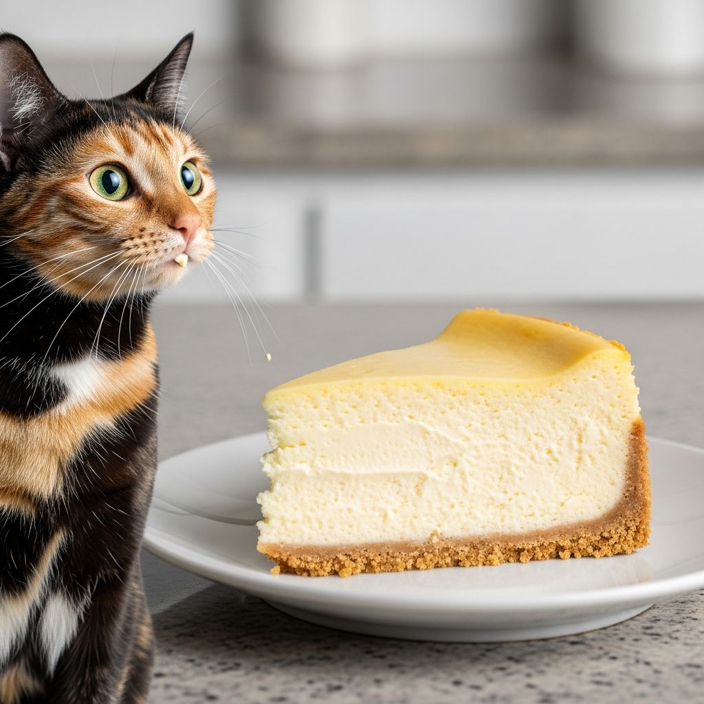 Vet-verified facts on whether cats can safely eat cheesecake and the health risks involved.