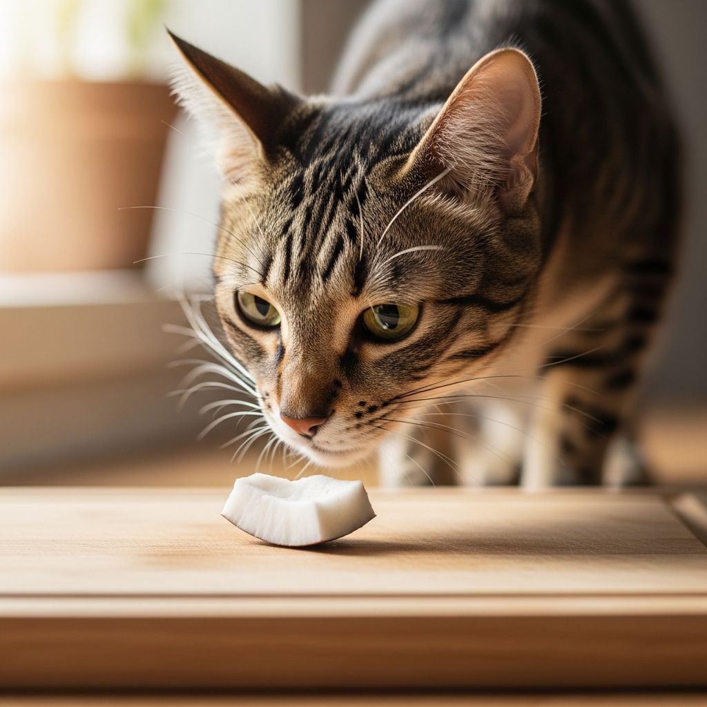 Vet-reviewed facts on coconut's safety, benefits, risks, and safe ways to feed it to your feline friend.