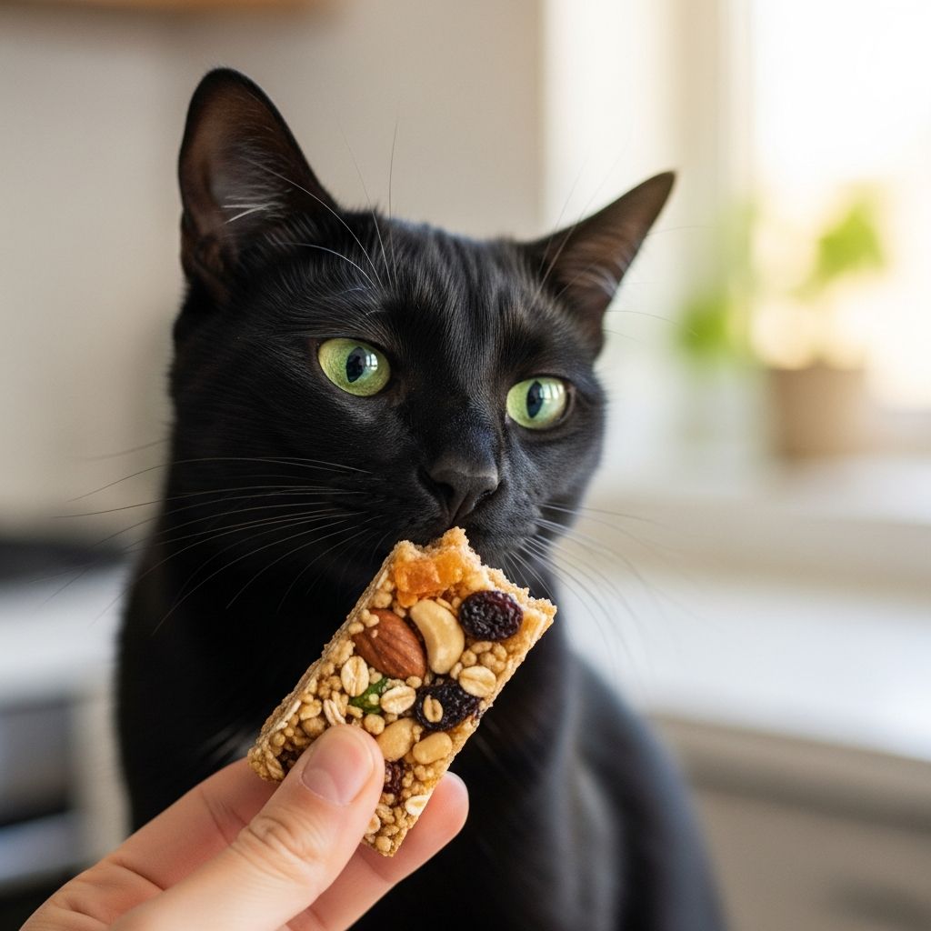 Can Cats Eat Granola Bars? Vet-Reviewed Safety Guide & FAQ Discover if granola bars are safe for cats, explore health risks, toxic ingredients, and vet-approved alternatives for feline treats.