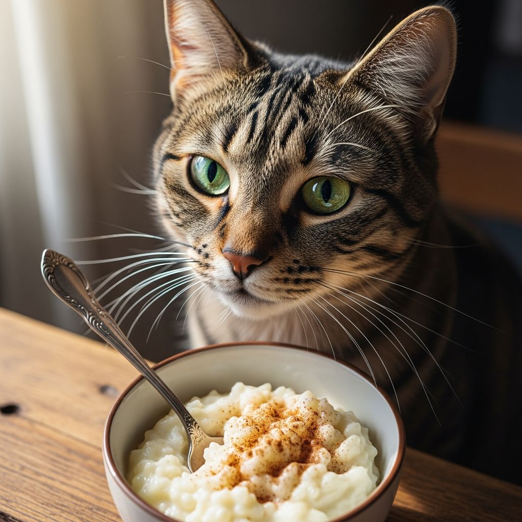 Vet-reviewed facts on why rice pudding is unsafe for cats and safer treat alternatives.