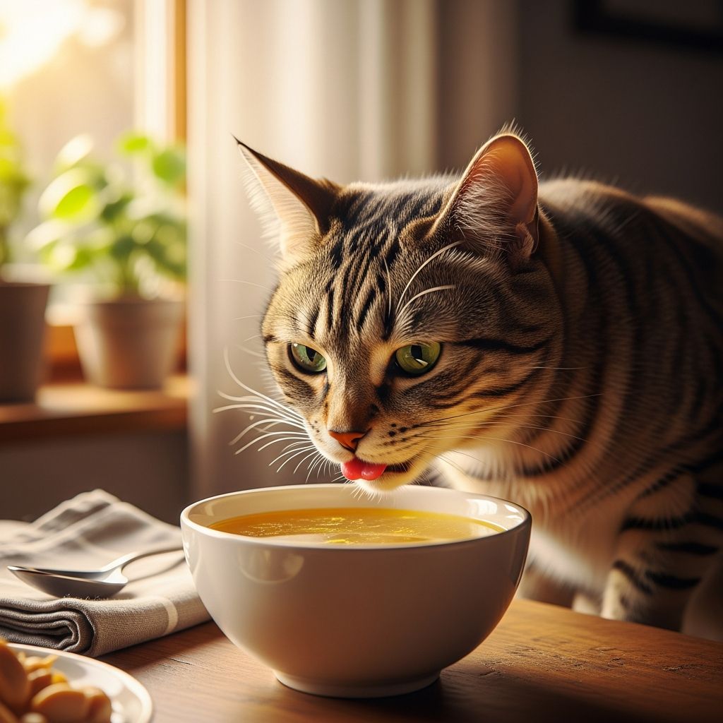 Discover if chicken broth is safe for cats, its benefits for hydration and health, and how to serve it properly without risks.