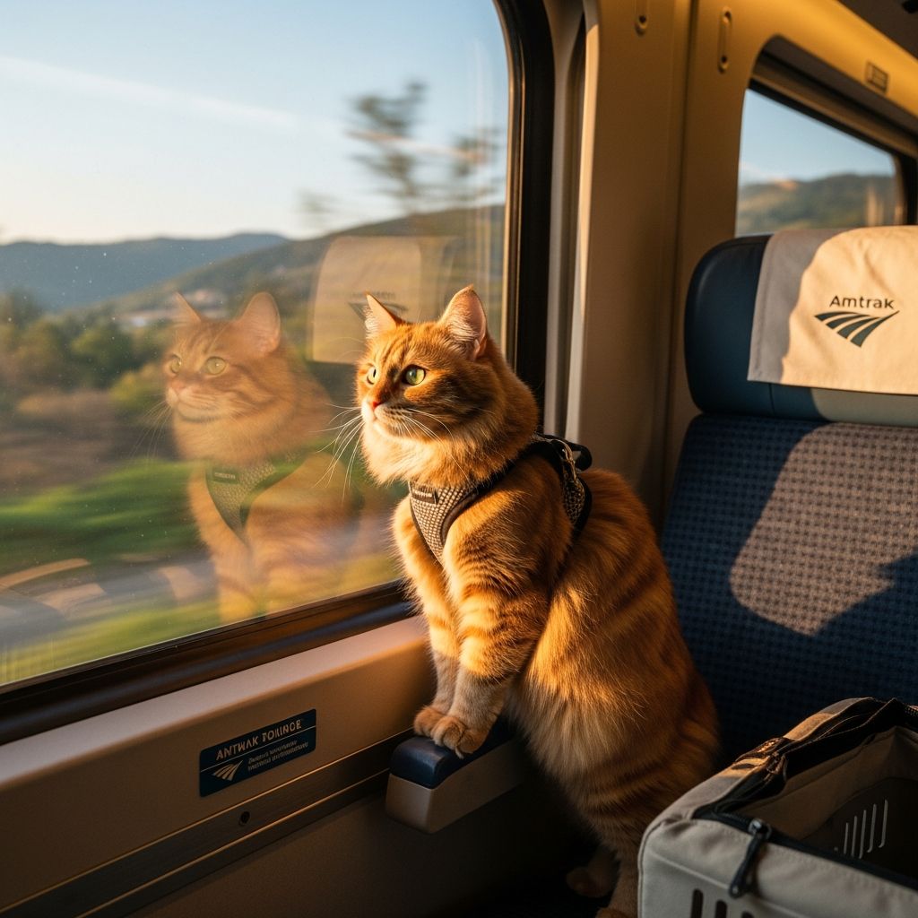 Discover Amtrak's pet policy for cats: rules, fees, eligible routes, and tips for a smooth journey with your feline friend.