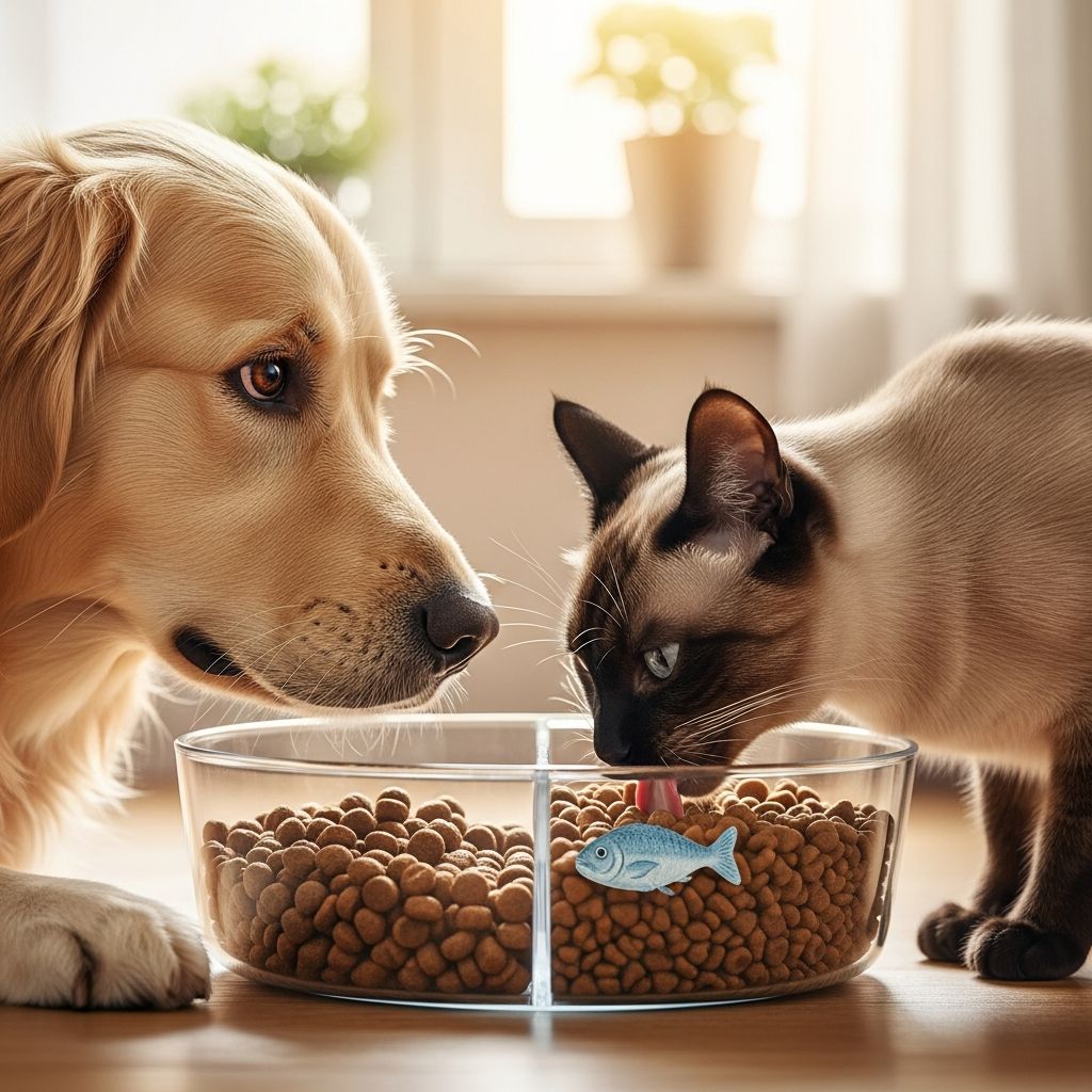 Discover if dogs can safely eat cat food, the risks involved, and how to prevent pet food mix-ups in multi-pet homes.