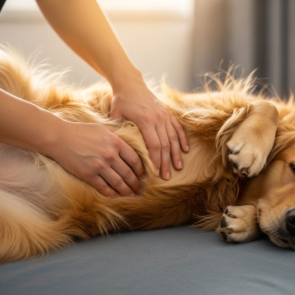Learn safe massage methods to support your dog's digestive comfort and bowel wellness
