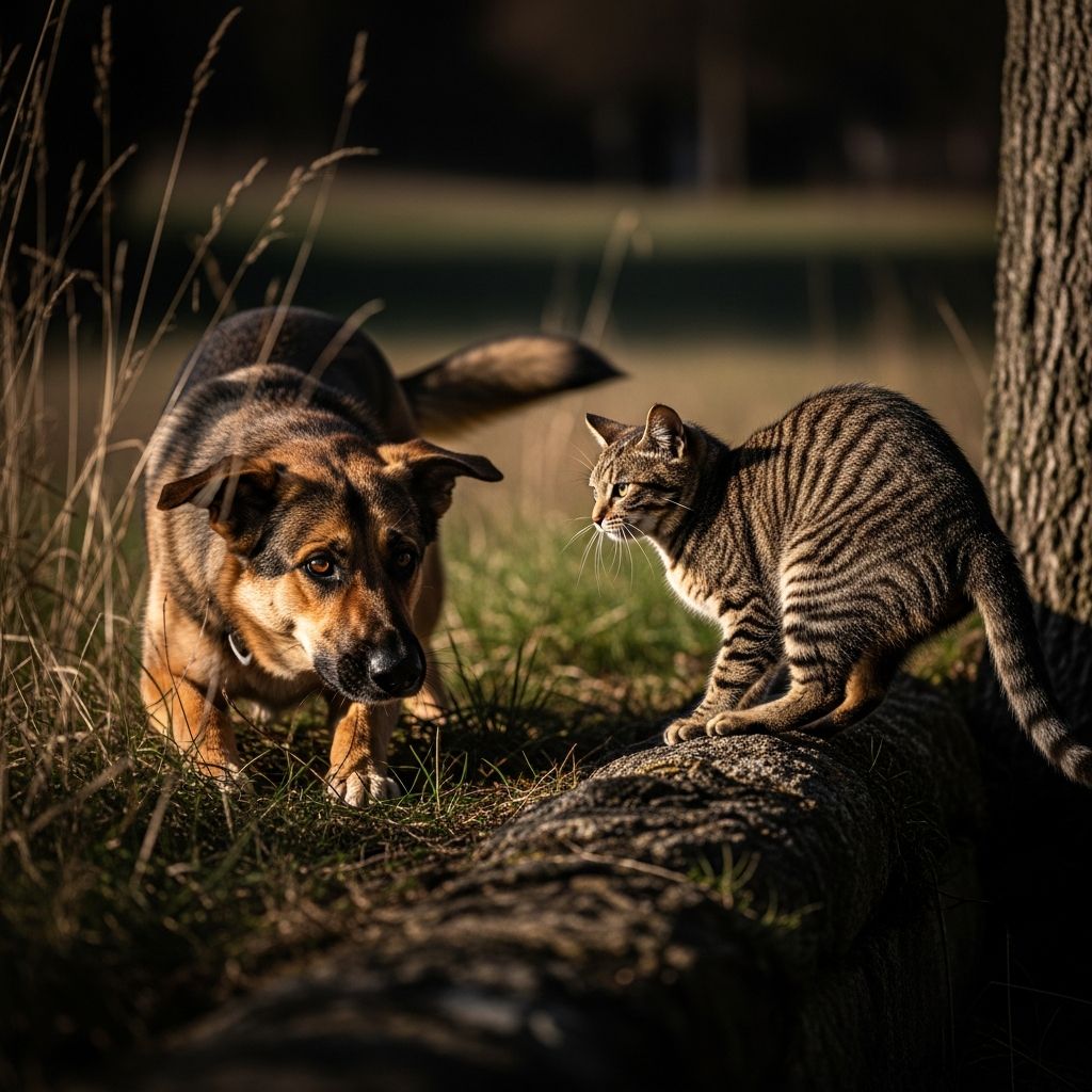 Decode why your dog chases cats and practical solutions for peaceful coexistence.