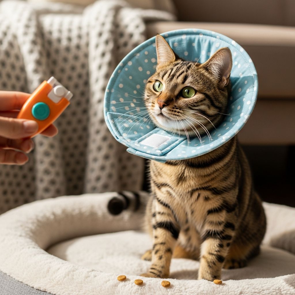 Master step-by-step desensitization techniques to help your cat adapt comfortably to wearing a recovery cone collar.