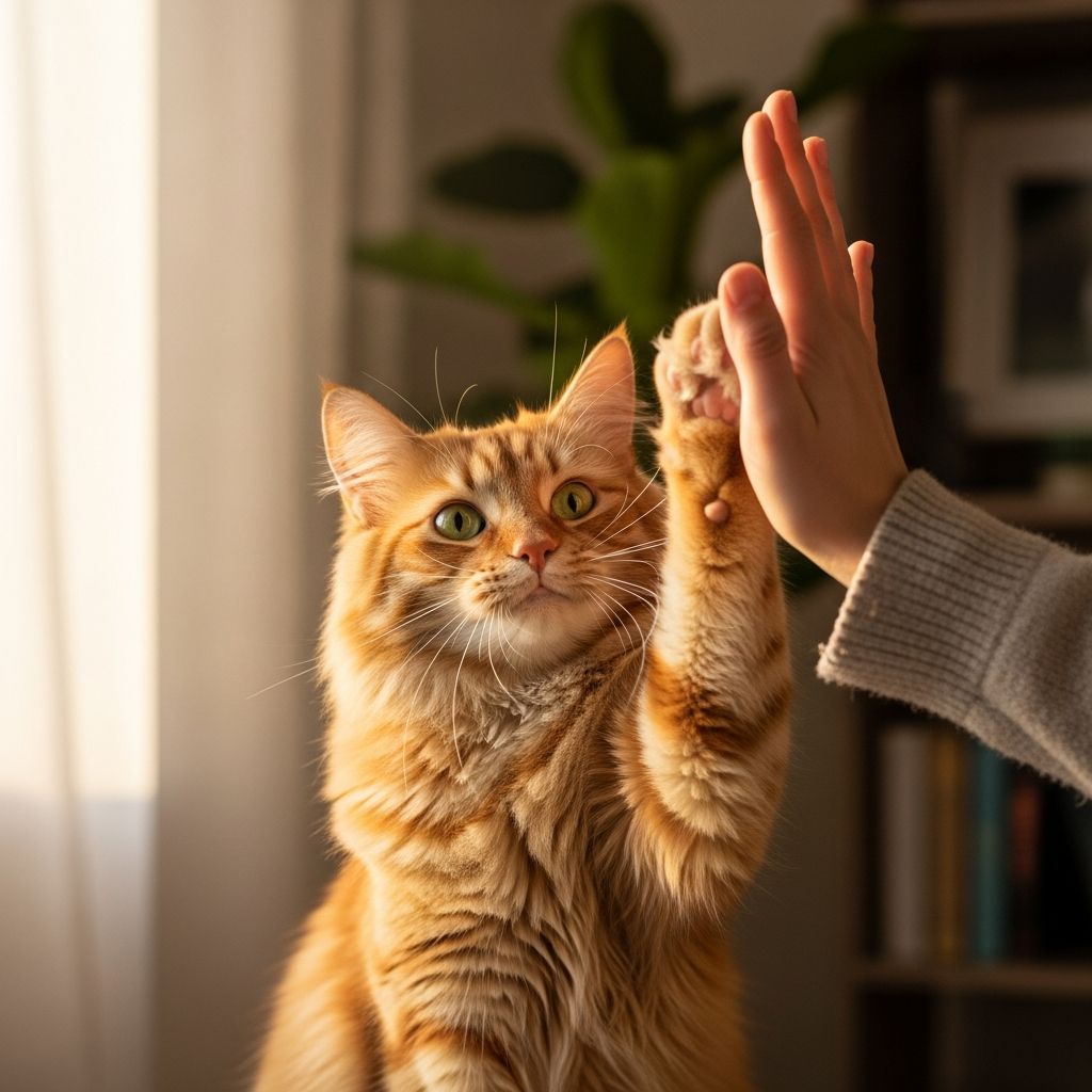 Cat High Fives: Fun Tricks & Adorable Moments Discover how to train your cat for high fives, enjoy hilarious GIFs, and strengthen your bond through playful interactions.