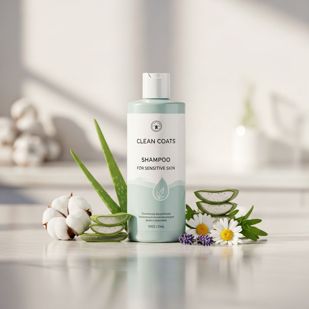 Clean Coats Shampoo For Sensitive Skin: Fragrance-Free, Vegan Fragrance-free, vegan dog shampoo soothes sensitive skin, eliminates odors, and supports animal rescues with chic packaging.
