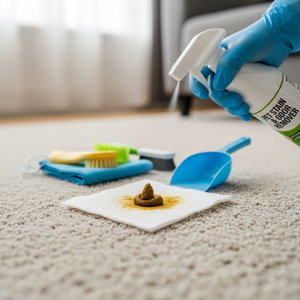 Expert methods to swiftly eliminate dog poop stains and lingering odors from your carpet, restoring freshness without damage.