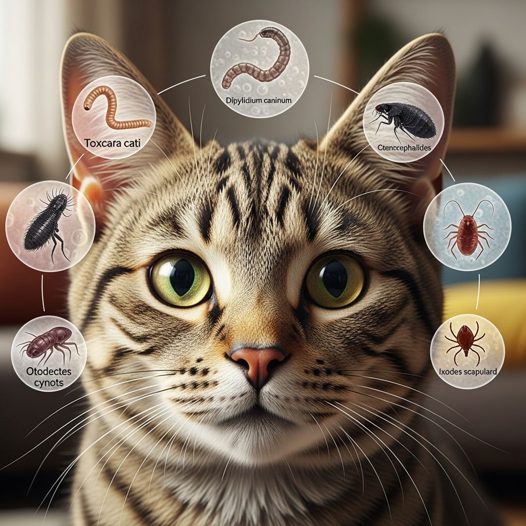 Complete guide to identifying, treating, and preventing parasites in cats.