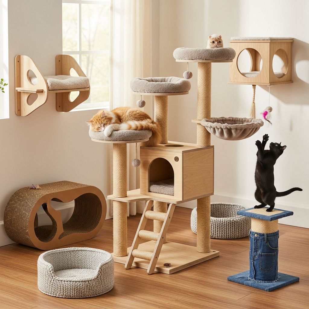 Discover 20 simple DIY cat furniture plans with pictures, materials, and tools to create affordable scratching posts, towers, beds, and more for your feline friend.