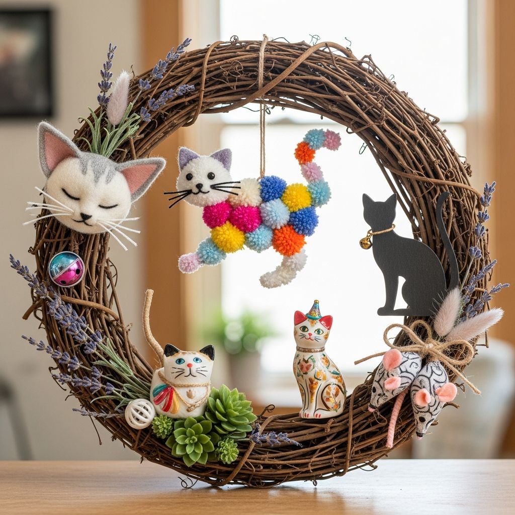 DIY Cat Wreaths: 5 Easy, Budget-Friendly Feline Crafts Transform ordinary materials into adorable cat-themed wreaths with these easy-to-follow DIY guides perfect for cat lovers and holiday decorators.