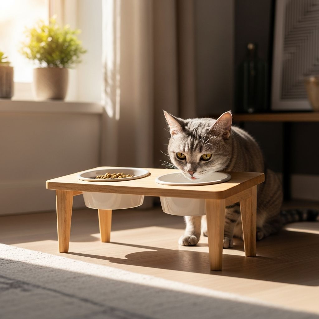 Build ergonomic feeding stations to improve your cat's comfort and digestive health