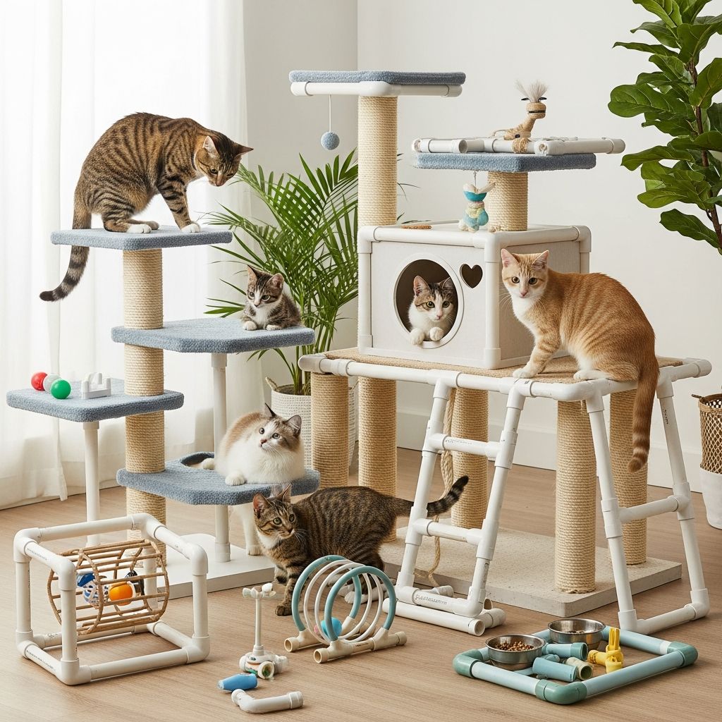 DIY PVC Cat Furniture Projects: 10 Creative Builds For Cats Transform affordable PVC pipes into custom cat trees, perches, and playgrounds that keep your feline happy and your home scratch-free.