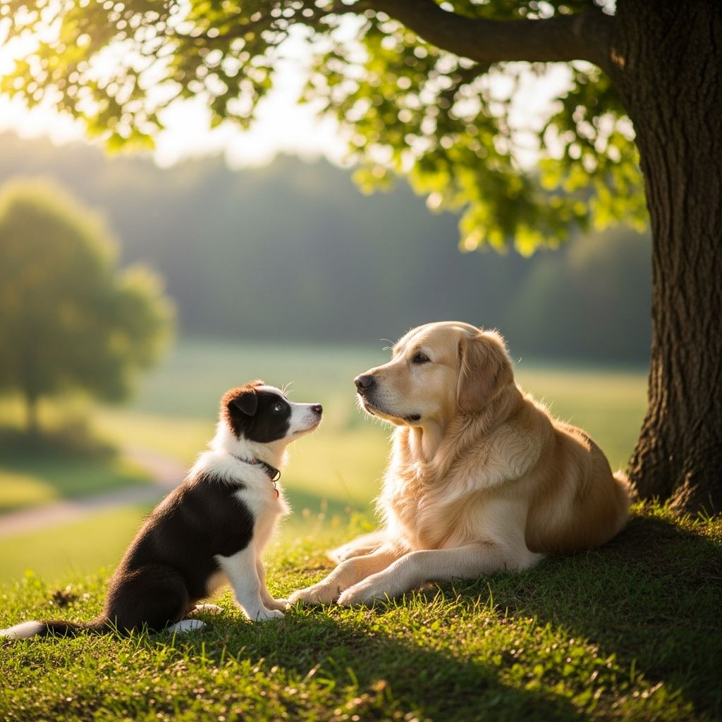 Uncover whether dogs naturally teach and guide younger or inexperienced dogs in social learning and pack dynamics.