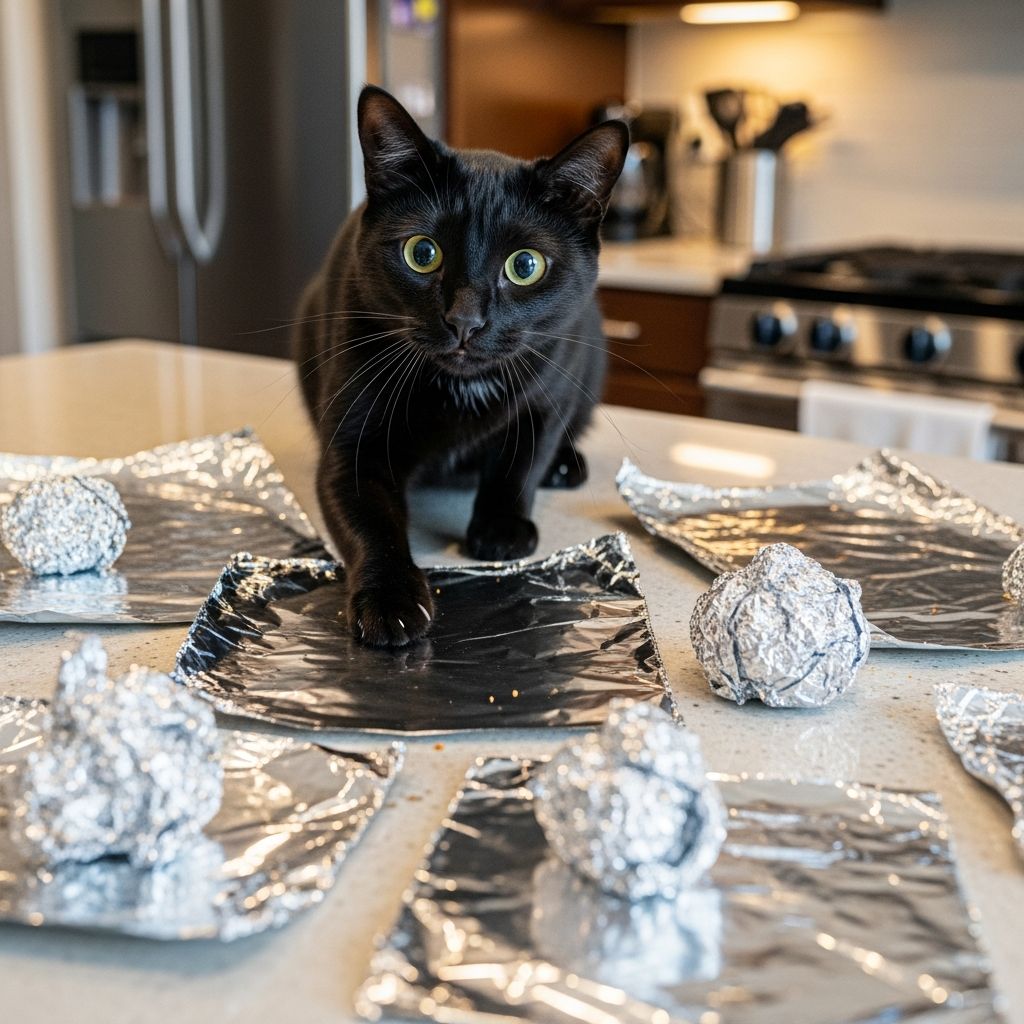 Discover why aluminum foil might scare cats off kitchen surfaces temporarily but fails long-term, plus proven alternatives for better results.