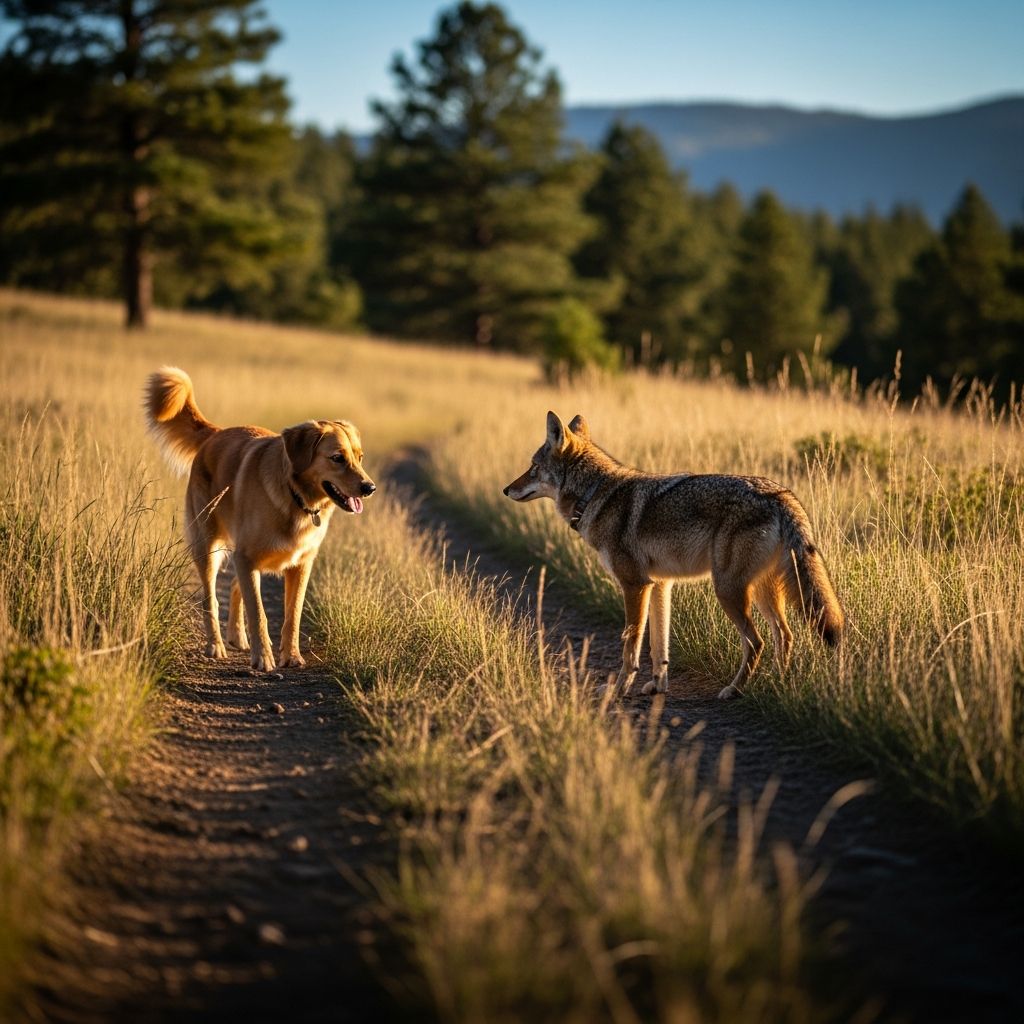 Dog and Coyote Interactions: Safety and Behavior Guide Understand how dogs and coyotes interact, what their behavior means, and how to keep walks and yards as safe as possible.