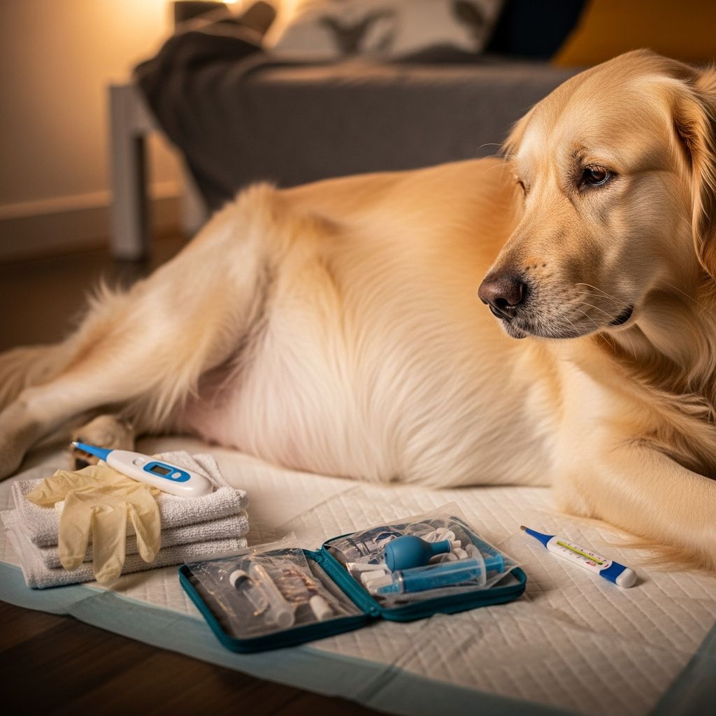 Dog Labor Signs: 3 Stages And Essential Whelping Prep Learn to spot the key indicators that your pregnant dog is nearing labor and ensure a safe whelping experience for her and her puppies.