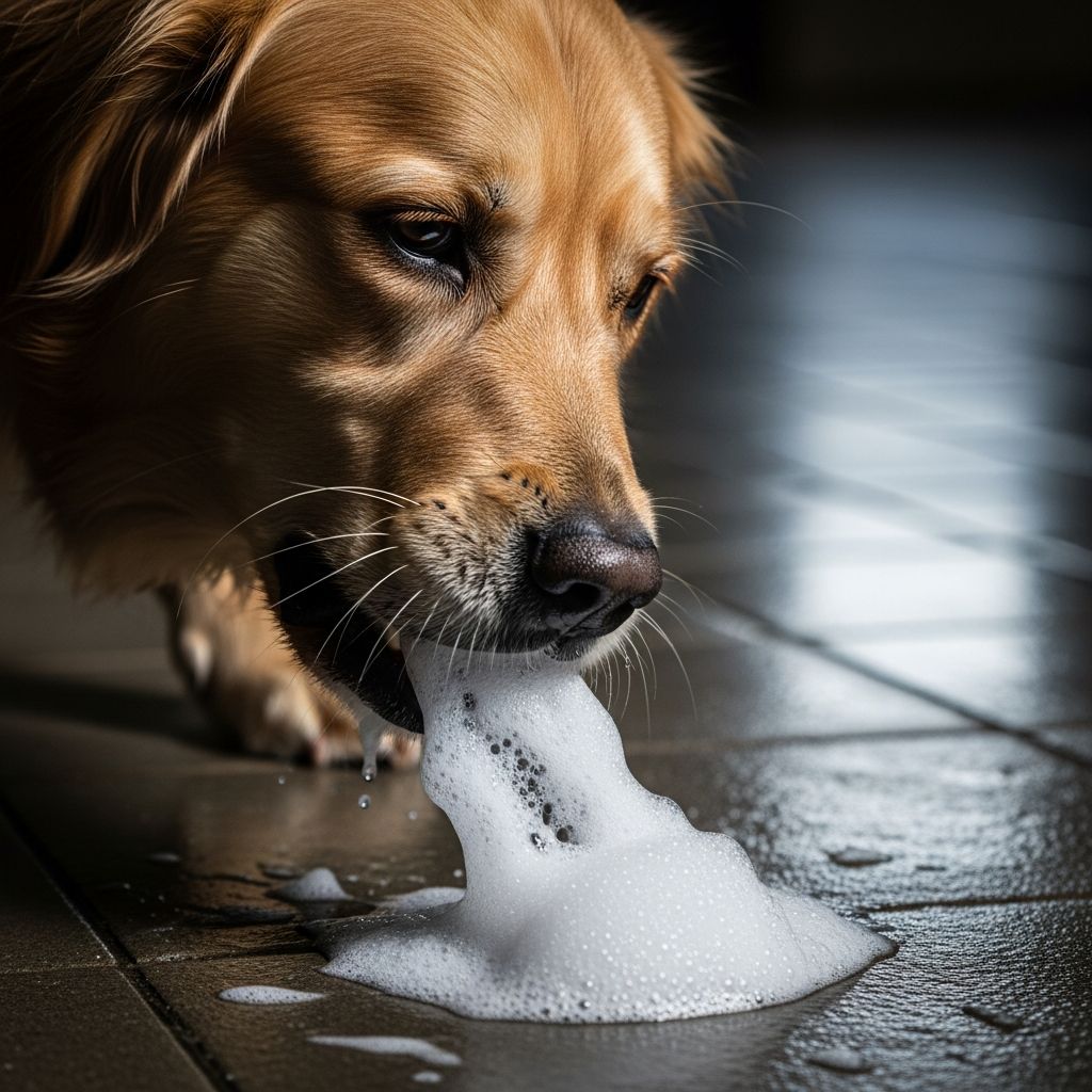 Understand why your dog is vomiting white foam, from common causes to emergency signs and treatment options.