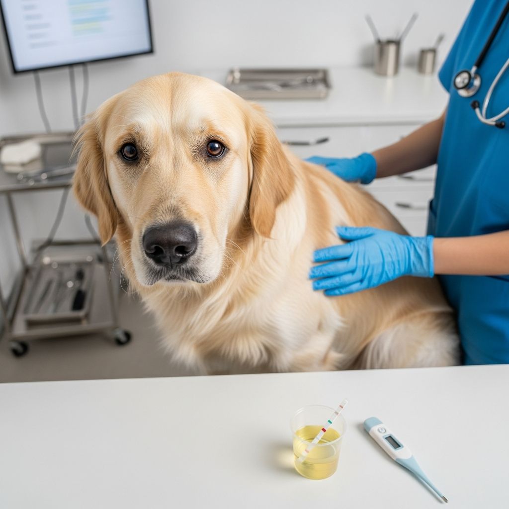 Recognize UTI symptoms in dogs, understand causes, diagnosis, treatment options, and prevention strategies for your pet's urinary health.