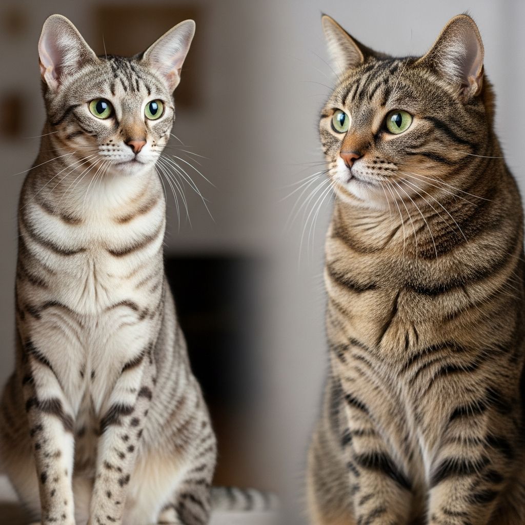 Egyptian Mau vs Tabby Cat: Key Differences Discover the striking differences between the elegant Egyptian Mau and the common tabby cat in appearance, temperament, and care needs.