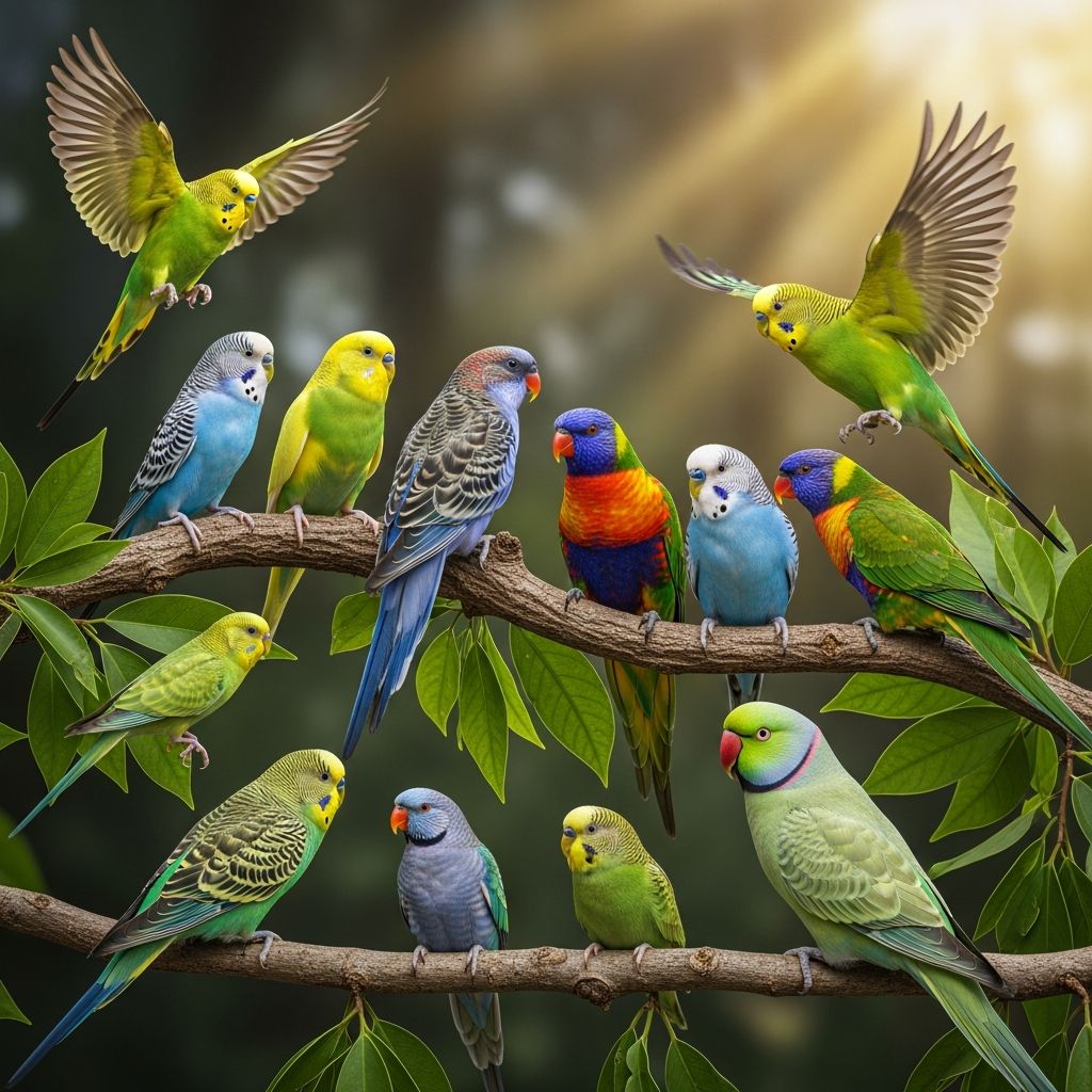 Parakeet Varieties Guide: Types, Colors, And Care Discover the stunning diversity of parakeet species and color mutations, from vibrant budgies to exotic ringnecks, with care tips for each.