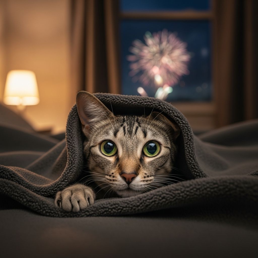 Fireworks Anxiety In Cats: 7 Signs And Calming Tips Discover effective strategies to help your cat cope with fireworks anxiety and stay calm during loud celebrations.