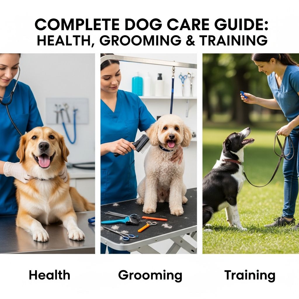 Complete Dog Care Guide: Health, Grooming & Training Master essential dog care: grooming, nutrition, health, training, and housing for happy dogs.